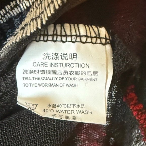 Nextmia Black Sheer Embroidered Floral Duster Kimono Long Sz 24 Black Red Blue - Picture 6 of 7